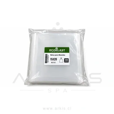 Bolsa para Monedas Ecoplast 0.10 Micrones 15X20 cm 100 Unidades