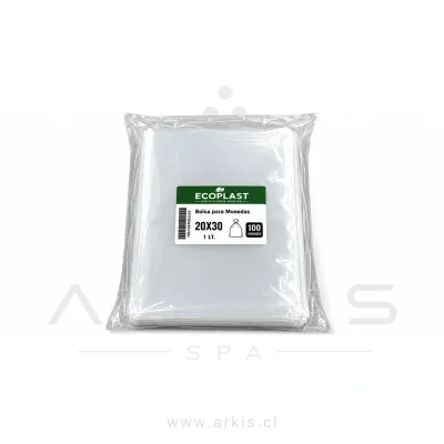 Bolsa para Monedas Ecoplast 0.10 Micrones 20X30 cm 100 Unidades