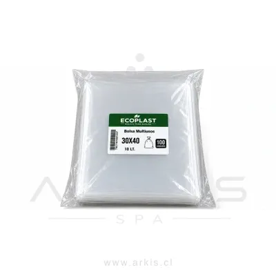 Bolsa Plástica Ecoplast 0.02 Micrones 30x40 cm 100 Unidades