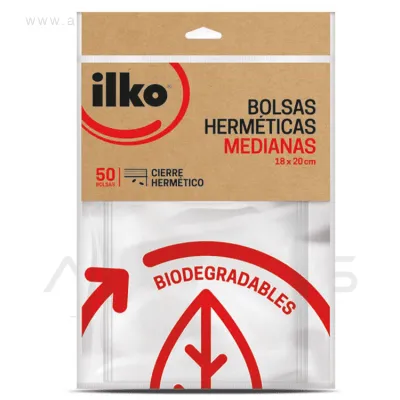 Bolsas Herméticas Ilko Medianas 18x20 cm 50 Unidades