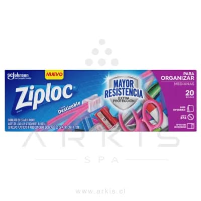 Bolsas Ziploc Cierre Fácil Medianas 15x20 cm Caja 20 Unidades