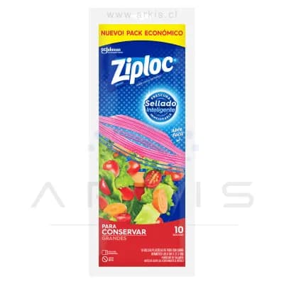 Bolsas Ziploc para Conservar 26.8x27.3 cm Paquete de 10 Unidades