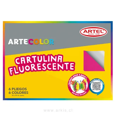 Carpeta con Cartulina Artel ArteColor Fluorescente Surtidos 6 Pliegos