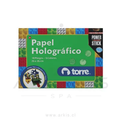 Carpeta con Cartulina Holográfica Torre 10 Pliegos