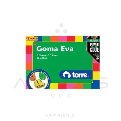 Carpeta con goma Eva Torre glitter Adhesiva Variado Paquete de 6 Unidades