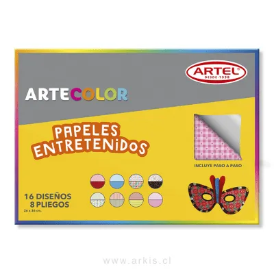 Carpeta con Papel Entretenido Artel ArteColor 8 Pliegos