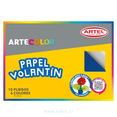 Carpeta con Papel Volantín Artel ArteColor 10 Pliegos