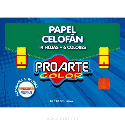 Carpeta Proarte Color Papel Celofán 6 Colores 14 Hojas