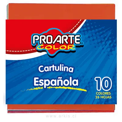 Cartulina Española Proarte 10 Colores Surtido 26 Unidades