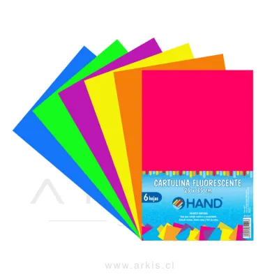Cartulina Fluorescente Hand 6 Hojas