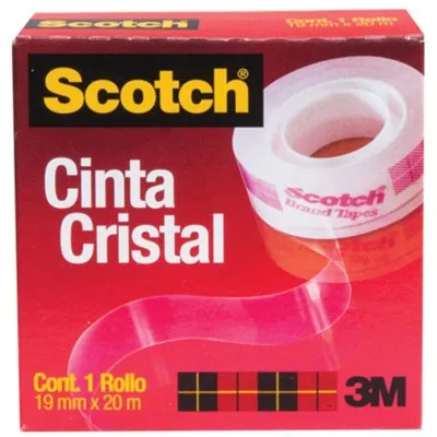 Cinta Adhesiva 3M Scotch 600 Cristal 19 mm x 20 M