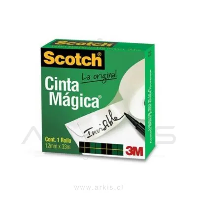 Cinta Adhesiva 3M Scotch Invisible Mágica 810 12 mm X 33 M