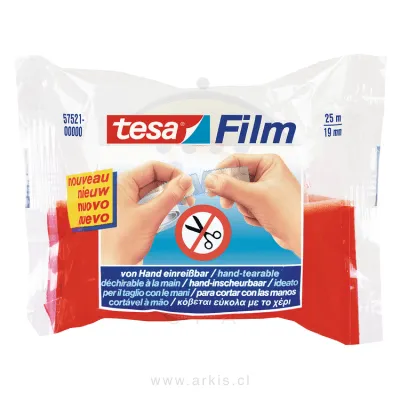 Cinta Adhesiva Tesa Cristal 19 mm x 25 m Corte Fácil