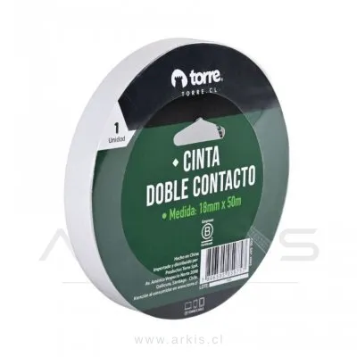 Cinta Adhesiva Torre Doble Contacto 18 mm x 50 m
