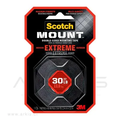 Cinta de Montaje 3M Scotch Doble Cara Extremo 2.54 cm x 1.52 m