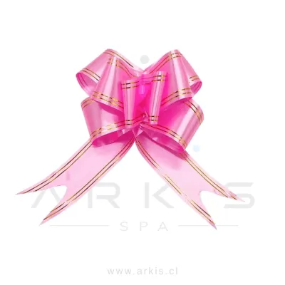 Cinta de Regalo Latina Moño 23X47 mm Rosado Dorado 10 Unidades