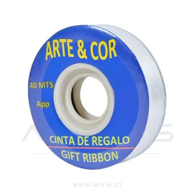 Cinta de Regalo Roly Color 20 mm X 40 M Blanco