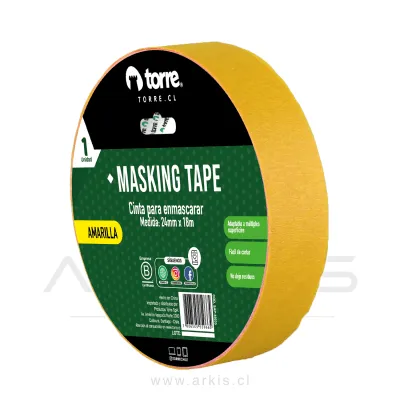 Cinta Masking Torre 24mmX18M Amarillo