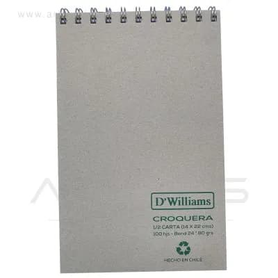 Croquera D'Williams 1/2 Carta 100 Hojas