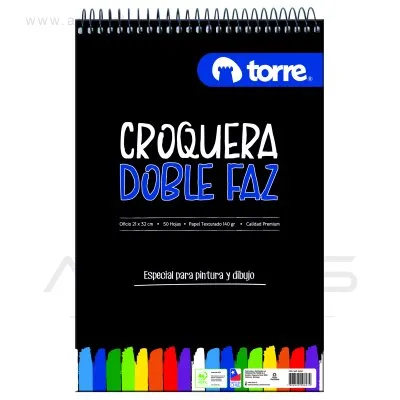 Croquera Torre Doble Faz Oficio 50 Hojas