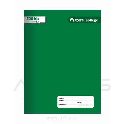 Cuaderno College Torre Liso M5 100 Hojas