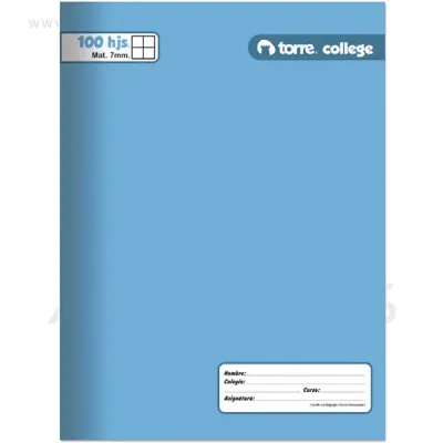 Cuaderno College Torre Liso M7 100 Hojas