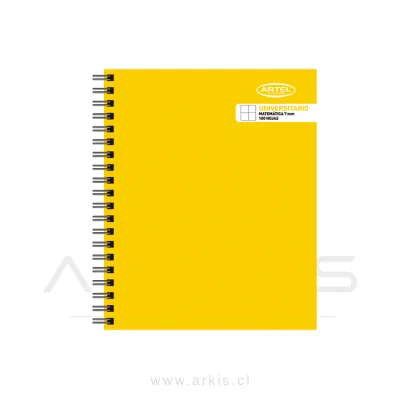 Cuaderno Universitario Artel Liso M7 Tapa Dura Espiral Doble 100 Hojas