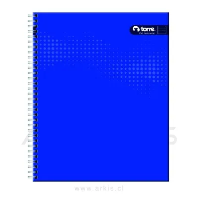 Cuaderno Universitario Torre Caligrafía Horizontal Liso Espiral Doble 100 Hojas