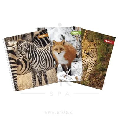 Cuaderno Universitario Torre Clasico Fauna Espiral Doble M7 100 Hojas