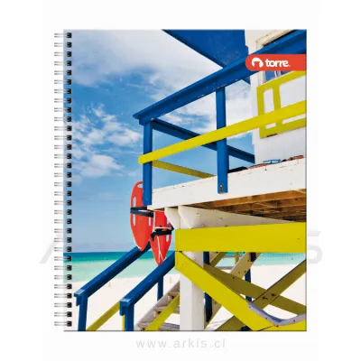 Cuaderno Universitario Torre Clásico Lito M7 Espiral Doble 100 Hojas