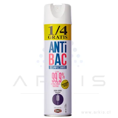 Desinfectante en Aerosol Antibac Lavanda 220 ml + 1/4 gratis