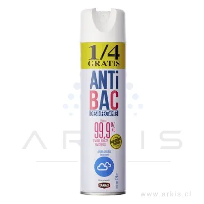 Desinfectante en Aerosol Antibac Original 220 ml + 1/4 gratis