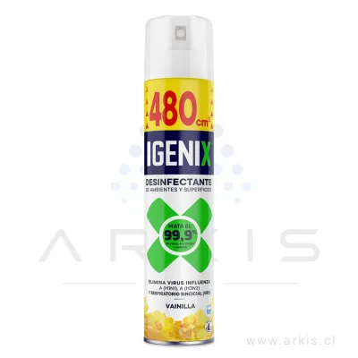 Desinfectante en Aerosol Igenix Antibacterial Vainilla 480 ml