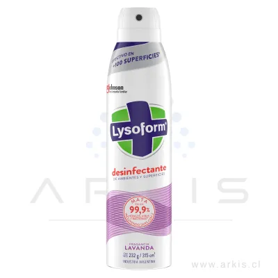 Desinfectante en Aerosol Lysoform Antibacterial Lavanda 232 g