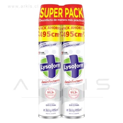 Desinfectante en Aerosol Lysoform Original 495 Ml Paquete 2 Unidades