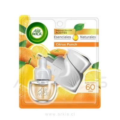 Desodorante Ambiental Air Wick Aparato Eléctrico Citrus Punch + Repuesto 21 ml
