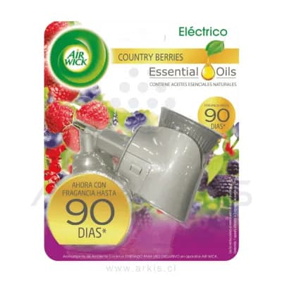 Desodorante Ambiental Air Wick Aparato Eléctrico Country Berries + Repuesto 21 ml