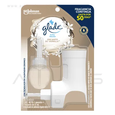 Desodorante Ambiental glade con Aparato Aceite Natural Encanto de Vainilla 21 ml