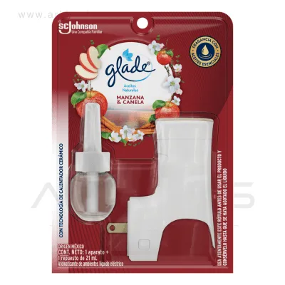 Desodorante Ambiental glade Con Aparato Aceite Natural Manzana Canela 21 ml