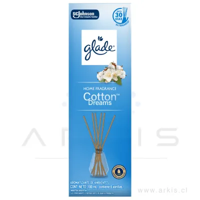 Desodorante Ambiental Glade Difusor Cotton Dreams 100 ml 6 Varillas