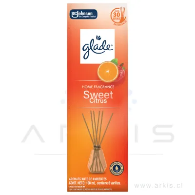 Desodorante Ambiental Glade Difusor Sweet Citrus 100 ml 6 Varillas
