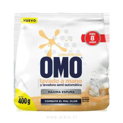 Detergente en Polvo Omo Lavado a Mano 400 g