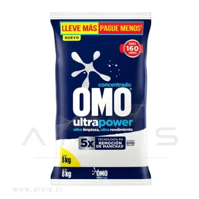 Detergente en Polvo Omo Matic Ultra Power 8 kg