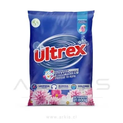 Detergente en Polvo Ultrex Fibraprotec 800 g