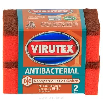 Esponja Abrasiva Virutex Lisa Cobre Display de 2 Unidades
