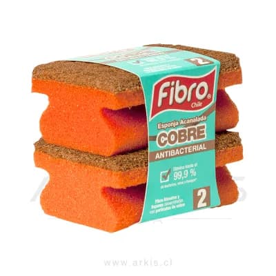 Esponja Acanalada Fibro Cobre 2 Unidades