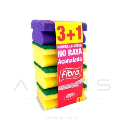 Esponjas Abrasivas Fibro Acanalada 3+1