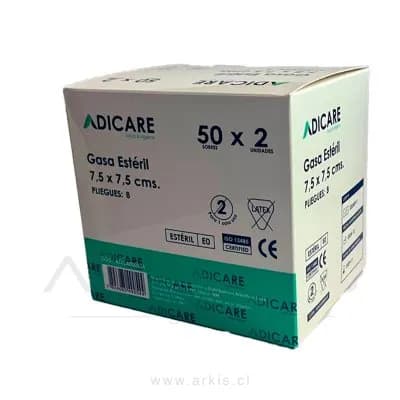 Gasa Tejida Adicare 7.5x7.5 cm 50 Unidades