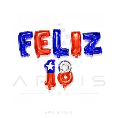 Globo Feco Fiestas Patrias Feliz 18 Metálico