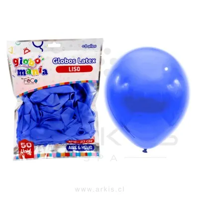 Globo Globomania N° 9 Liso Azul 50 Unidades